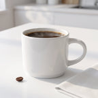 Classic white coffee mug – Minimalist ceramic mug for tea and coffee