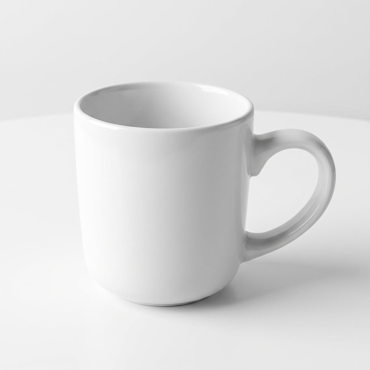 Plain white stoneware coffee mug – 13 oz / 369 ml