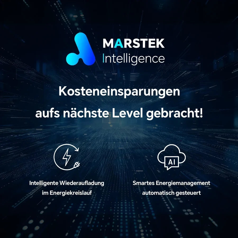 MARSTEK Venus E Gen 3.0 Plug-in-Batterie 5,12 kWh LFP 2,5 kW AC erweiterbar auf 15,36 kWh KI-Modus